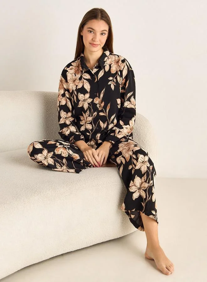 Splash FAV Pyjama Set Button-Down Shirt & Trousers